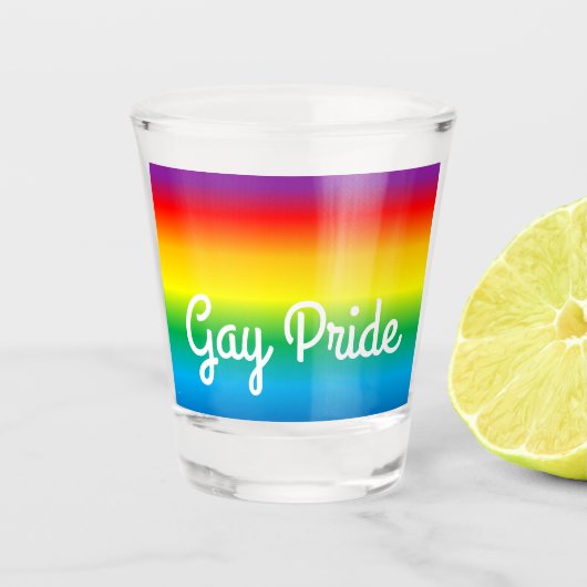 Verre A Shot Gay pride arc-en-ciel LGBT vitre (Devant)