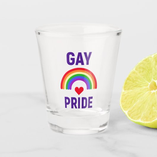 Verre A Shot Gay pride| Coeur et arc-en-ciel (Devant)