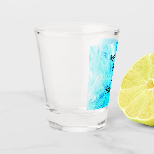 Verre A Shot Geode Agate Motif bleu 50 Et Fabuleux Anniversaire (Gauche)