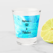 Verre A Shot Geode Agate Motif bleu 50 Et Fabuleux Anniversaire