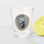 Verre A Shot George Washington US President Illustration Badge (Devant)