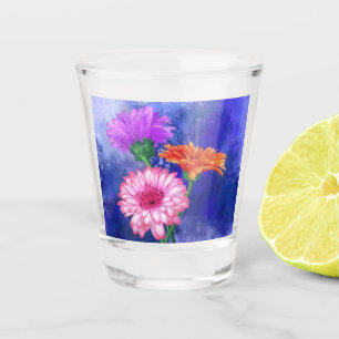 Verre A Shot Gerbera Daisies Tiré