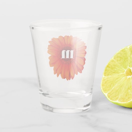 Verre A Shot Gerbera Daisy Monogramme initial (Dos)
