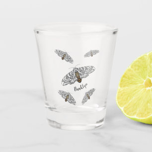 Verre A Shot Giant leopard moth cartoon illustration