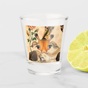 Verre A Shot Girafe Romantique - Messieurs - Ajoutez votre text
