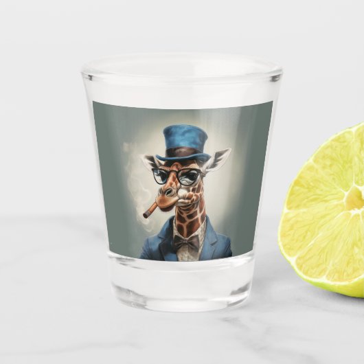 Verre A Shot Giraffe en haut du chapeau et de la veste (Devant)