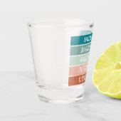 Verre A Shot Girls Trip Nom personnalisé Lieu Trendy Stripes (Gauche)