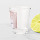 Verre A Shot Glam Rose Gold Parties scintillant Monogramme Nom (Droite)