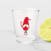 Verre A Shot Gnome De Noël Tenant Un Sucre de canne (Devant)
