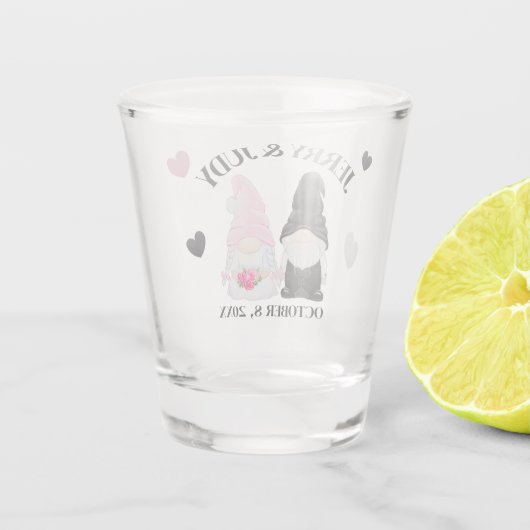 Verre A Shot Gnome Mariage Keepsaké (Dos)