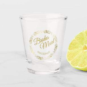 Verre A Shot Gold Filigree Élégant Mariage de femme de chambre 