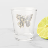 Verre A Shot Gold flower Butterfly with Black Orchid (Dos)