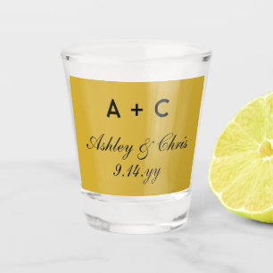 Verre A Shot Gold Modern Personnalisé Mariage Réception Favoris