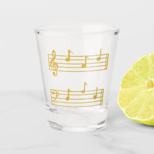 VERRE A SHOT GOLD MUSIC AMATEUR PAPA CADEAU PIANO NOTES MUSICAL