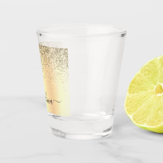 Verre A Shot Gold Parties scintillant Girly Luxe Moderne Monogr (Droite)