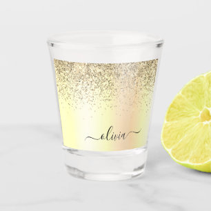 Verre A Shot Gold Parties scintillant Girly Luxe Moderne Monogr