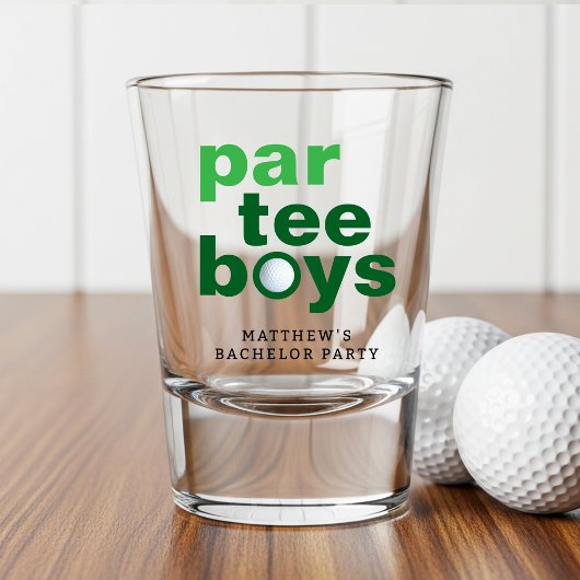 Verre A Shot Golf Enterrement de Garçon Par Tee Boys Blanc