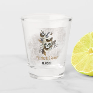 Verre A Shot Gothique Floral Bouteille papillons Feuille Mariag