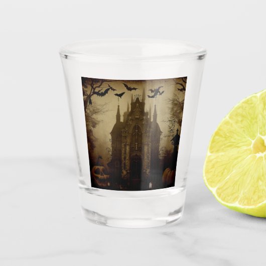 Verre A Shot Gothique/Halloween/automne/citrouille (Devant)