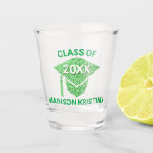 Verre A Shot Grad Glam Green Casquette Personnalisé Chic Élégan (Devant)