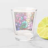 Verre A Shot Graffiti Style Fleurs & Ladybug rose violet rouge (Dos)