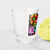 Verre A Shot Graffiti Style Fleurs & Ladybug rose violet rouge (Gauche)
