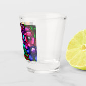 Verre A Shot Graffiti Style Fleurs & Ladybug rose violet rouge (Droite)