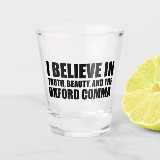 Verre A Shot Grammaire drôle | Oxford Comma (Devant)