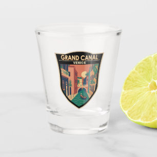 Verre A Shot Grand Canal Venise Travel Art Vintage