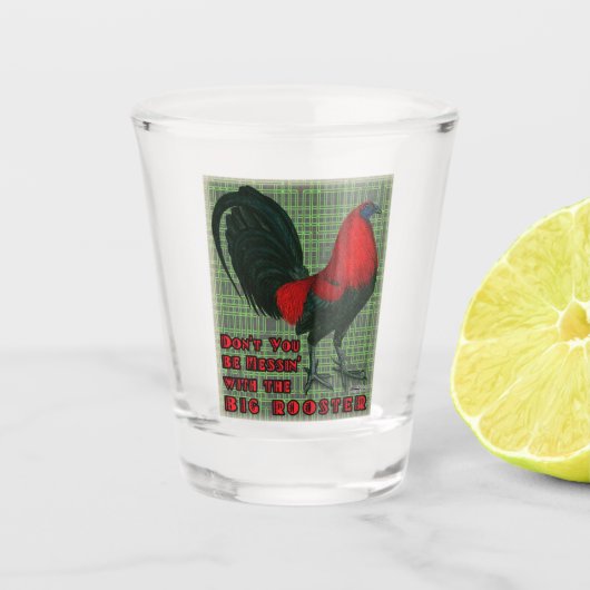 Verre A Shot Grand Coq Rouge (Devant)