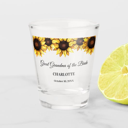 Verre A Shot Grand-mère Grand-grand-mère Tournesol (Devant)