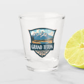 Verre A Shot Grand Teton National Park Illustration Retro (Devant)
