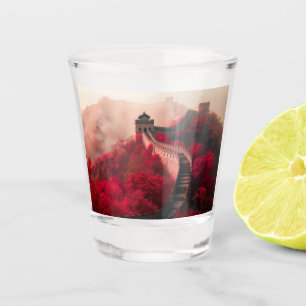 Verre A Shot Grande Muraille de Chine en automne - Rouge Pittor
