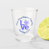 Verre A Shot Grèce Coeur Drapeau Bleu AMOUR Personnalisé (Devant)