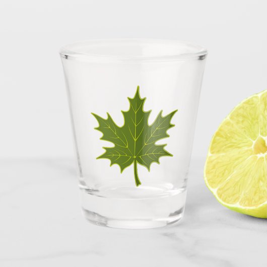 Verre A Shot Green maple leaf (Devant)