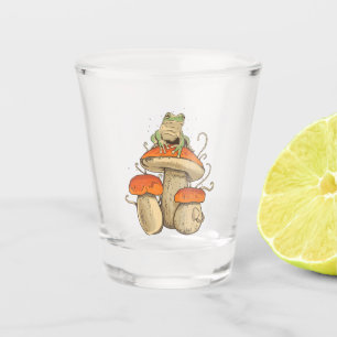 Verre A Shot Grenouille vintage aux champignons Cottagecore
