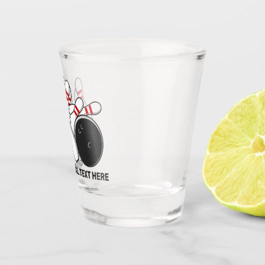 Verre A Shot Grève de bol de texte personnalisé (Droite)