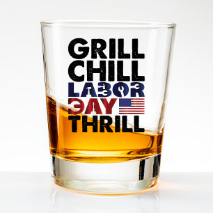 Verre A Shot Grill Usa America Fête du Travail Chill Thrill Fêt