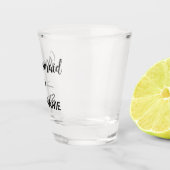 Verre A Shot Groomsmaid Mariage Monogramme Script noir (Droite)