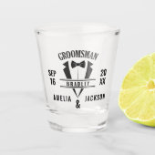 Verre A Shot Groomsman Custom Tuxedo Mariage Faveur Tachée verr (Devant)
