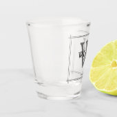 Verre A Shot Groomsman Gift Rustic Chic Monogram + Nom mignon (Gauche)