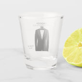 Verre A Shot Groomsman ou Best Man Mariage Black Cravate Tuxedo (Dos)