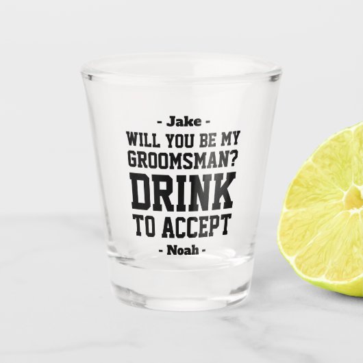 Verre A Shot GroomsMan Proposition Boisson pour Accepter Funny (Devant)