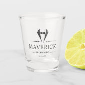 Verre A Shot Groomsmen moderne Cadeau classique Tuxedo mariage  (Devant)
