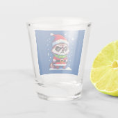 Verre A Shot Grumpy Christmas Raccoon - Drôle Pixel Art Holiday (Dos)