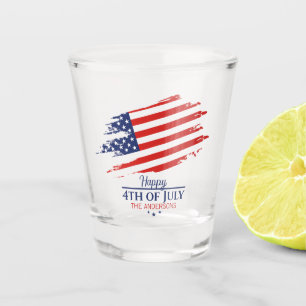 Verre A Shot Grunge American Flag Happy 4 juillet ID1104