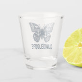 Verre à shot Guadeloupe – Motif papillon et ancres (Dos)