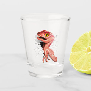 Verre A Shot Hachure de dinosaure de vélocirapeur réaliste