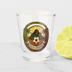 Verre A Shot Haïti Fort Badge de Football en Distress Vintage