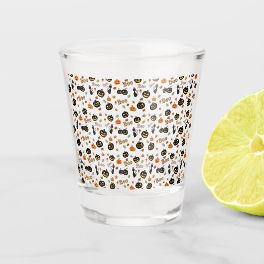 Verre A Shot Halloween Cat Boo (Devant)